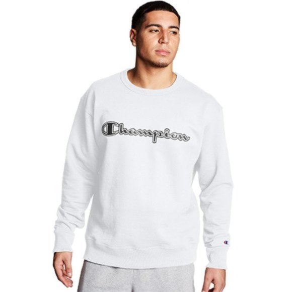 Champion Other - NWT Champion Powerblend Fleece Crew White Grey L